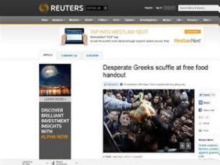 Φωτογραφία για Reuters: Απεγνωσμένοι Έλληνες μαλώνουν για δωρεάν φαγητό