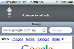 Pull To Refresh Safari: Cydia tweak free