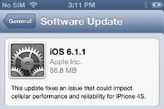 Η Apple έχει κυκλοφορήσει το iOS 6.1.1 για το iPhone 4S μόνο
