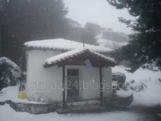 Φωτογραφία για Παλιό Κωσταράζι Kαστοριάς - Έντονη χιονόπτωση στον Προφήτη Ηλία