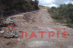 Hλεία: «Βουλιάζουν» δρόμοι και σπίτια στη Φρίξα!