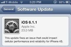 Ενημέρωση στο ios 6.1.1 τις επόμενες ημέρες λόγο προβλήματος