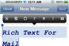Rich Text For Mail: System tweak