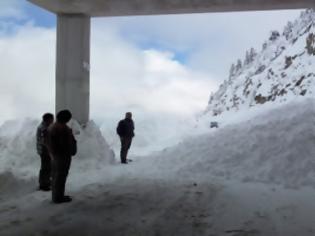 Φωτογραφία για Εγκλωβίστηκαν σε χιονοστιβάδα - Άγιο είχε συνεργείο της ΔΕΗ