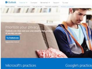Φωτογραφία για Microsoft: Φύγετε από τo Gmail που διαβάζει τα mail σας, ελάτε στο Outlook.com που δεν το κάνει