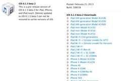 Η Apple  έδωσε την 6.1.3 beta 2