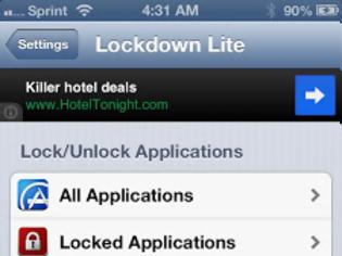 Φωτογραφία για Lockdown Lite:cydia tweak free