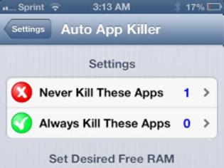Φωτογραφία για Auto App Killer: cydia tweak update