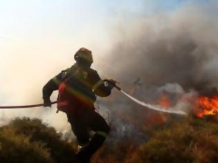 Φωτογραφία για Σε εξέλιξη μεγάλη φωτιά στο Μάραθος