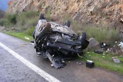 Πάτρα: Τροχαίο στην ΠΕΟ Πατρών-Αθηνών - Το αυτοκίνητο πήρε τούμπα