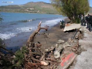 Φωτογραφία για Καταστροφές σε Πέτρα, Άναξο και Συκαμιά από τη θαλασσοταραχή - Επίσκεψη Δημάρχου