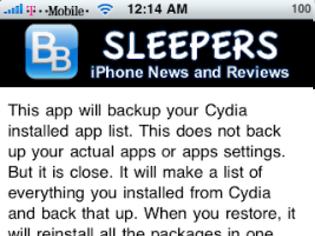 Φωτογραφία για AptBackup: Cydia utilities free update