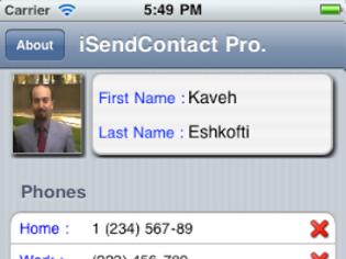 Φωτογραφία για iSendContact Pro: Cydia tweak