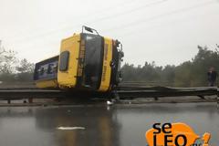 Θεσσαλονίκη: Ανατροπή βυτιοφόρου στον περιφερειακό