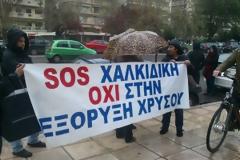 Συγκέντρωση διαμαρτυρίας κατά των μεταλλείων χρυσού έξω από το Μακεδονία Παλάς [video]
