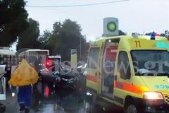 Σοβαρό τροχαίο ατύχημα στην Λ.Καζαντζάκη στα Χανιά
