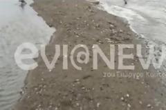 Μπούρτζι: Η θάλασσα πλημμύρισε τους δρόμους - Ανέβηκαν στους μαντρότοιχους οι κάτοικοι