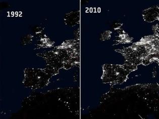 Φωτογραφία για ΔΕΙΤΕ: Η νυχτερινή Ευρώπη τότε και σήμερα όπως τη βλέπουν δορυφόροι!