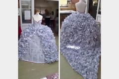 Έφτιαξε νυφικό από τα χαρτιά του διαζυγίου