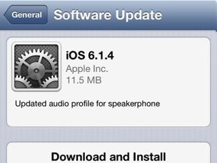 Φωτογραφία για Νέα αναβάθμιση από την Apple ios 6.1.4