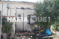 Ηλεία: Στάχτη μονοκατοικία απο καντήλι - Σώθηκε την τελευταία στιγμή 30χρονη