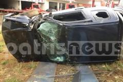 Πύργος: Nέα εκτροπή οχήματος στην Αλφειού - Παρέσυρε γκαραζόπορτα και «ξερίζωσε» τσιμεντένια κολόνα!