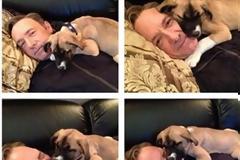 Οι αγκαλιές του Kevin Spacey με το νέο του σκύλο