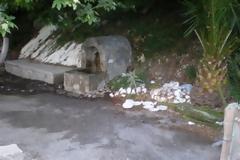 Τα σκουπίδια δίπλα στην πηγή και στο φοίνικα!