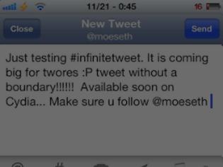 Φωτογραφία για Infinite Tweet: Cydia tweak new