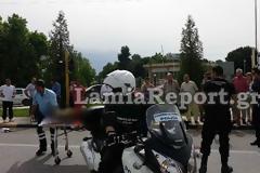 Λαμία: Τροχαίο με μηχανάκι στα φανάρια της ΔΕΗ