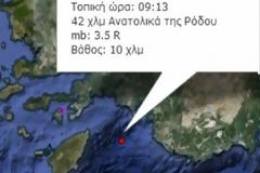 Σεισμός 3,5 Ρίχτερ Ανατολικά της Ρόδου!