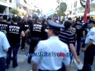 Φωτογραφία για Απειλήθηκαν επεισόδια στην πορεία της Χρυσής Αυγής στα Τρίκαλα [video]