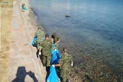 Καθάρισαν οι Εθνοφύλακες την Επάνω Σκάλα Μυτιλήνης