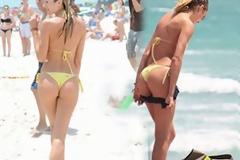 Οι καμπύλες της Candice τρελαίνουν τους λουόμενους