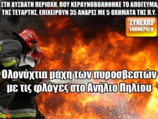 Φωτογραφία για Ολονύχτια μάχη των πυροσβεστών με τις φλόγες στο Ανήλιο Πηλίου