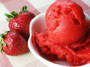 Φωτογραφία για Εύκολο, νόστιμο και υγιεινό: Σορμπέ φράουλας