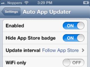 Φωτογραφία για Auto App Updater: Cydia tweak update