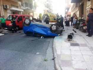 Φωτογραφία για Ανατροπή αυτοκινήτου στην Ξάνθη μετά από τροχαίο ατύχημα