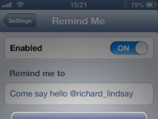 Φωτογραφία για Remind Me: Cydia tweak new free