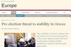FT: Απειλή για τη σταθερότητα στην Ελλάδα οι εκλογές...
