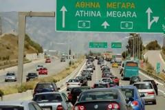Ουρές στα διόδια Καλαμακίου στην Εθνική Οδό Αθηνών – Κορίνθου