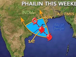 Φωτογραφία για Ο κυκλώνας Φαϊλίν έφτασε στο κρατίδιο Ορίσα της Ινδίας