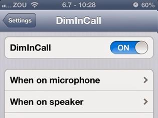 Φωτογραφία για DimInCall : Cydia tweak update v1.2