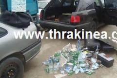 Δεκάδες μπουκάλια με λαθραία ποτά στις Καστανιές