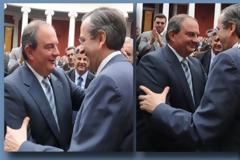 VIDEO: Θερμή χειραψία Σαμαρά – Καραμανλή!