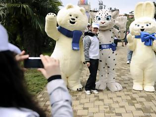 Φωτογραφία για Μασκότ των Ολυμπιακών του Σότσι, η λεοπάρδαλη, η αρκούδα και ο λαγός