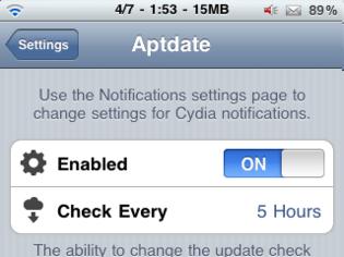 Φωτογραφία για Aptdate: Cydia tweak new free...για να μην χάνεται καμία ενημέρωση