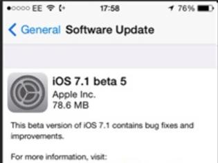 Φωτογραφία για Διαθέσιμη η πέμπτη beta του ios 7.1 στους προγραμματιστές