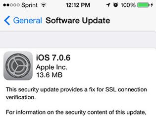 Φωτογραφία για Η Apple απελευθερώνει το  iOS 7.0.6 για το iPhone, iPad και iPod touch