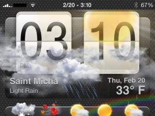 Φωτογραφία για HTC Animated Weather Forecast Clock iWidget: Cydia Widget free